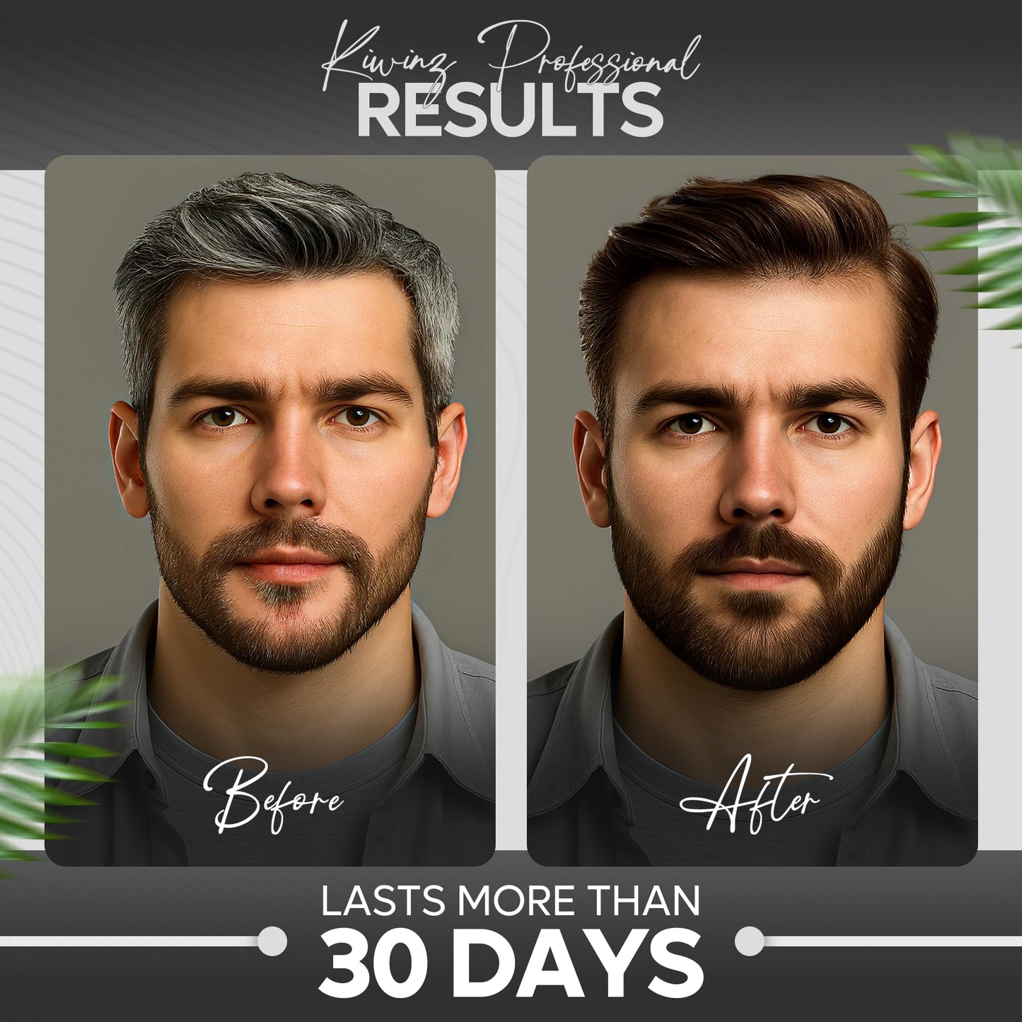 Kiwinz Professional Dark Brown Hair Color Shampoo for Men – 5 in 1 Dye, Ammonia-Free, 500ml