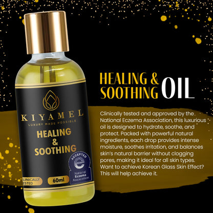 KIYAMEL Healing & Soothing Essential Oils for Dry Skin – Vitamin E Argan Jojoba Body Oil
