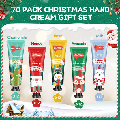 KIYTARBOO 70-Pack Christmas Hand Cream Gift Set – Moisturizing Mini Lot for Stocking Stuffers