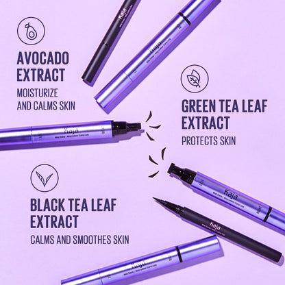 Kaja Winged Eyeliner Set - Wink Stamp Long | Avocado Extract, Waterproof & Smudge-Proof