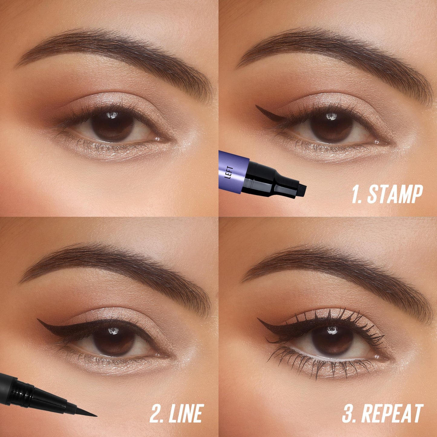 Kaja Winged Eyeliner Set - Wink Stamp Long | Avocado Extract, Waterproof & Smudge-Proof