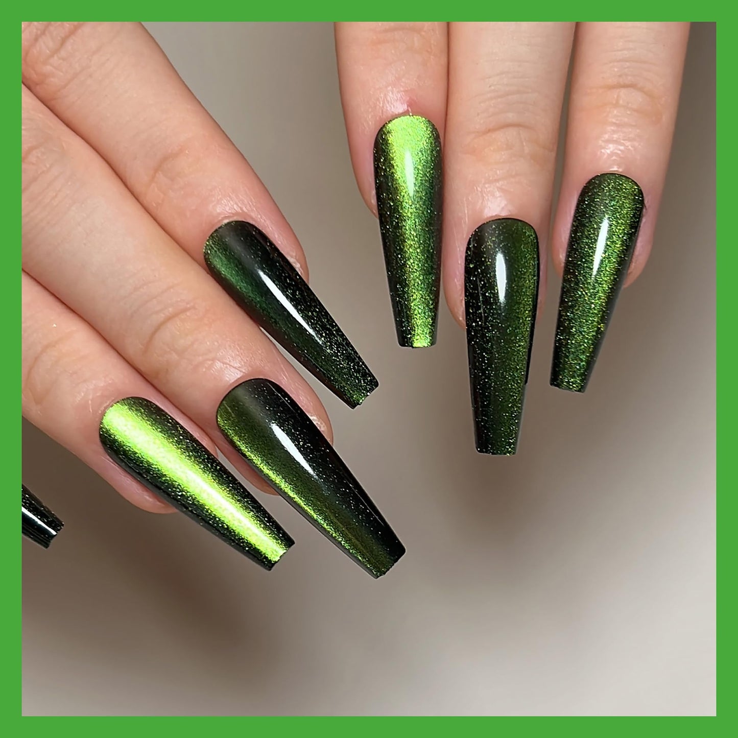 KKUUOO 4 Pack Long Coffin Gradient & Glitter Nails – 96pcs, 12 Sizes, 4 Styles | Full Cover Press-On Nails