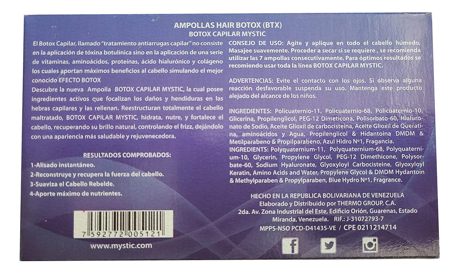 Kleravitex Mystic Biotex Ampoule Anti-Frizz — Restores & Repairs Damaged Hair (Pack 7)