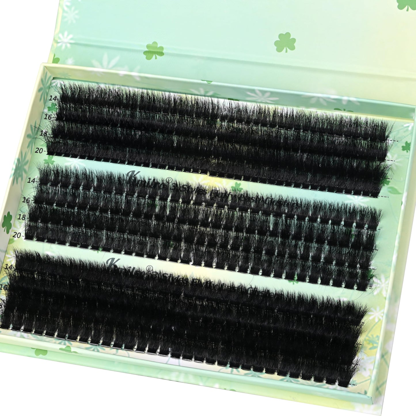 Kmilro Thick Lash Clusters 14-20mm, 480pcs DIY Eyelash Extensions (200D+240D+300D)