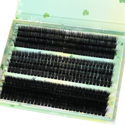 Kmilro Thick Lash Clusters 14-20mm, 480pcs DIY Eyelash Extensions (200D+240D+300D)