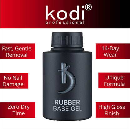 KODI Professional Rubber Base Gel – 35ml | Soak-Off Base for Long-Lasting Nail Layers