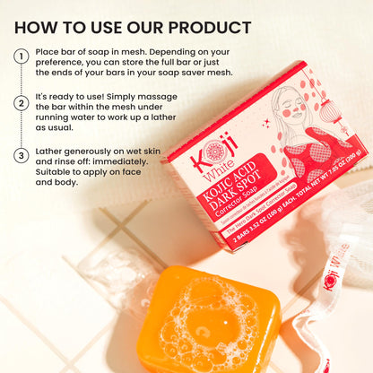 Koji White 4% Kojic Acid Dark Spot Corrector Soap – Vitamin C & Licorice Bar