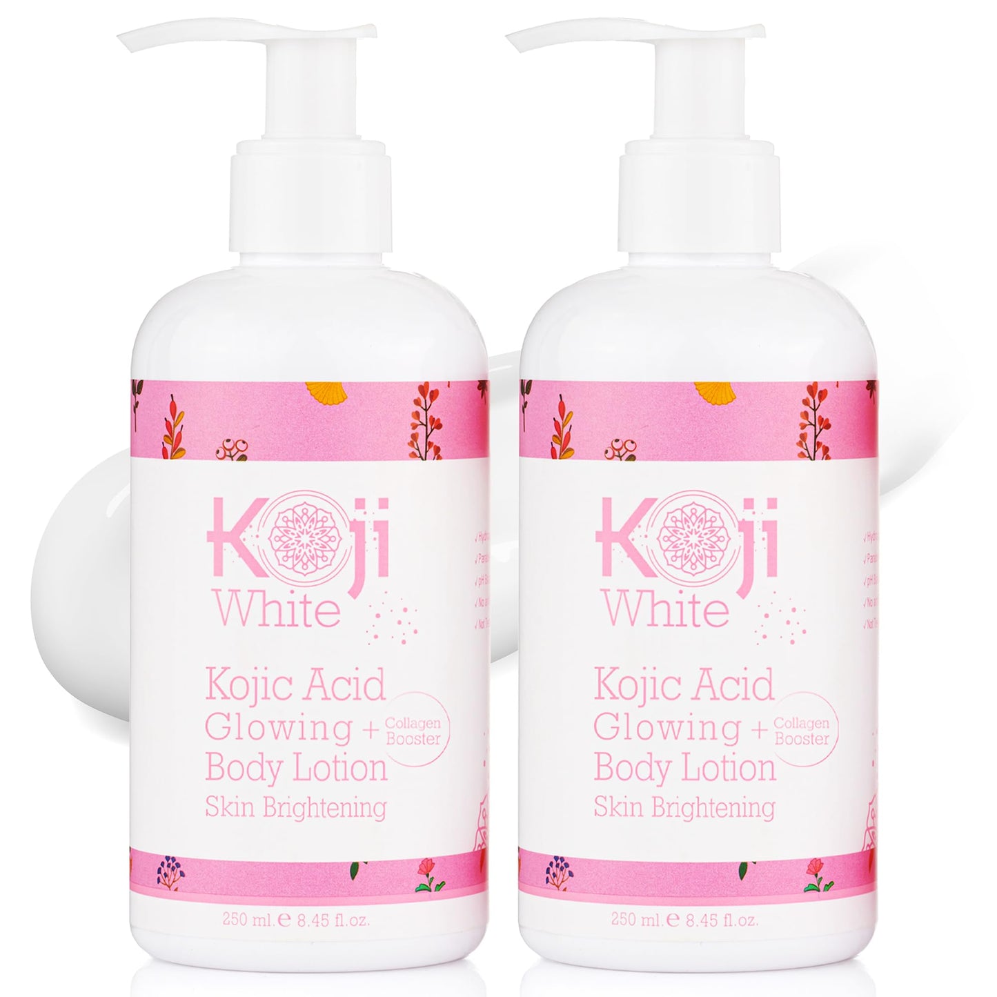 Koji White Kojic Acid & Collagen Body Lotion 2-Pack Gift Set – Even Skin Tone, Vegan