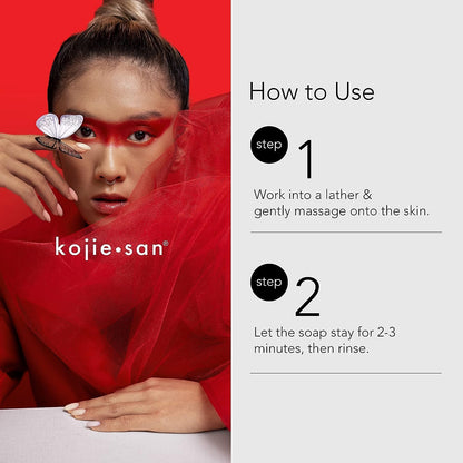 Kojie San Skin Brightening Soap - Original Kojic Acid Bar with Coconut & Tea Tree Oil (135g x 4 Bars)