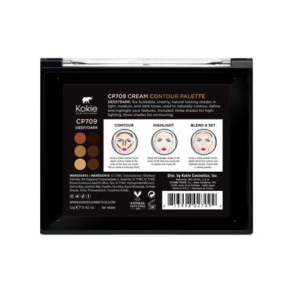 Kokie Cream Contour Kit Deep/Dark (0.42 oz) | Buildable Satin Finish