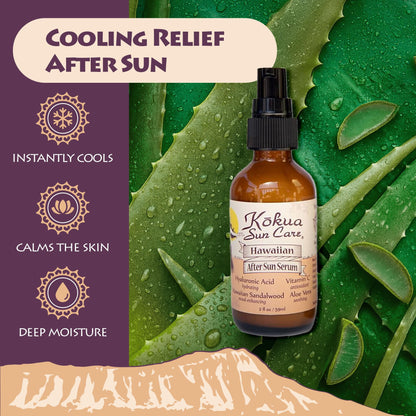 Kokua Sun Care After Sun Serum – Aloe Vera, Hyaluronic Acid & Vitamin C | 2oz Travel Size