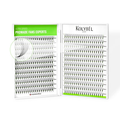 Kolybel 500 Premade Lash Fans – 10D, 10mm, 0.03D Curl