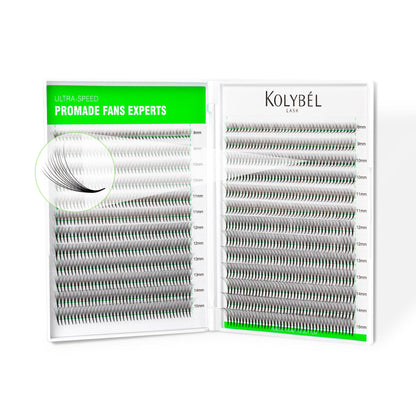 Kolybel 1000 Premade Lash Fans | 10D Narrow, 8-15mm, 0.07D Curl, Handmade Volume Extensions