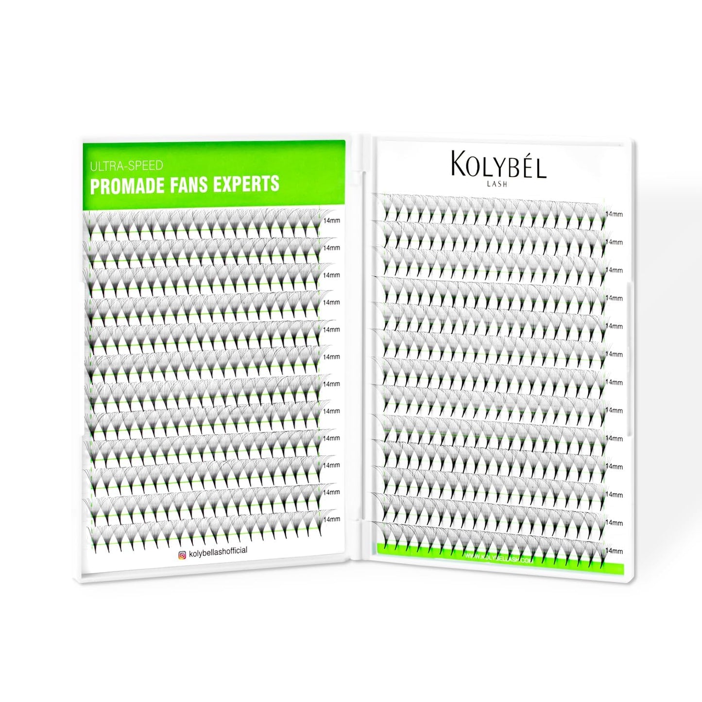 Kolybel 500 Premade Lash Fans 16D 10mm | 0.05 D Curl Promade Volume Lashes