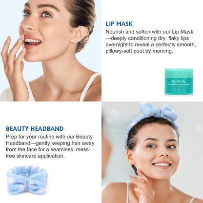 KONEUK 15-Pack Skincare Set – Masks, Eye Patches, Mist & Lip Mask