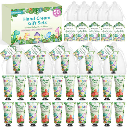 KONEUK 50 Pack Dinosaur Hand Cream Gift Sets for Baby Showers, Weddings & Party Favors