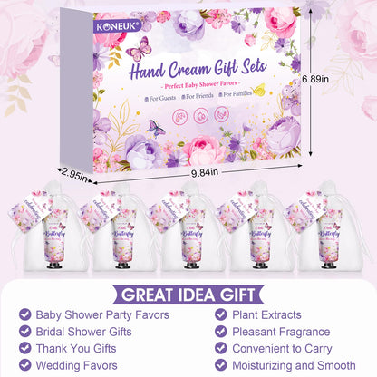KONEUK 50 Sets Baby Shower Hand Cream Gifts | Butterfly Theme Party Favors