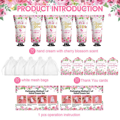 KONEUK 50 Pack Bulk Hand Cream Sets for Baby Shower & Wedding Favors