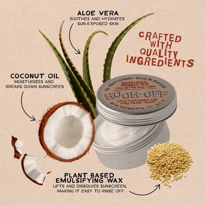 Kook-Off Mineral Sunscreen Remover & After Sun Care | Reef-Safe, Aloe Vera & Coconut Oil