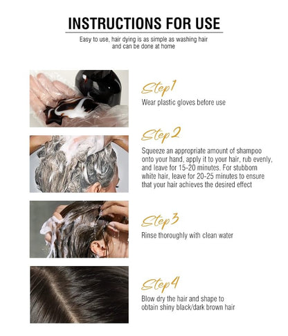 KooSwalla Brown 3-in-1 Hair Dye Shampoo for Gray Hair | Natural Color 400ml
