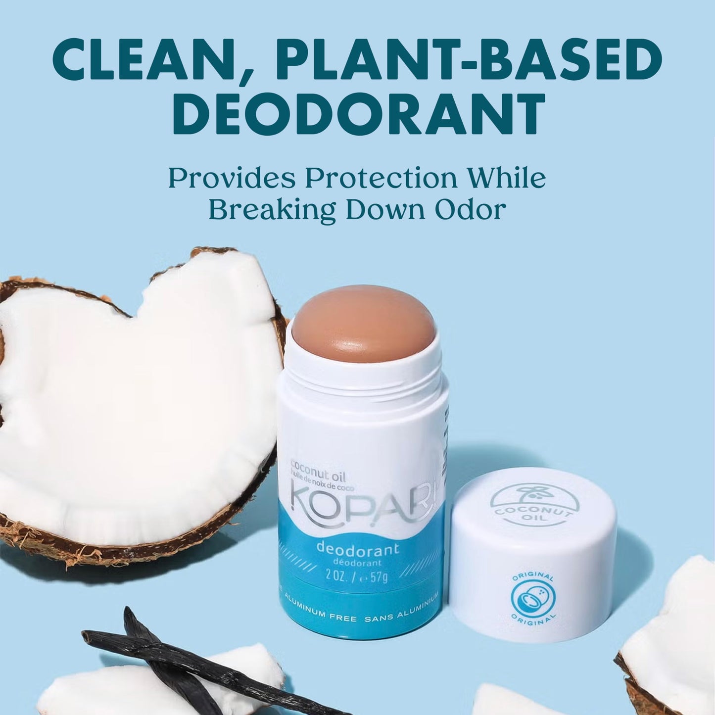 Kopari Aluminum Free Coconut Deodorant Original 2 oz | Non-Toxic Plant-Based