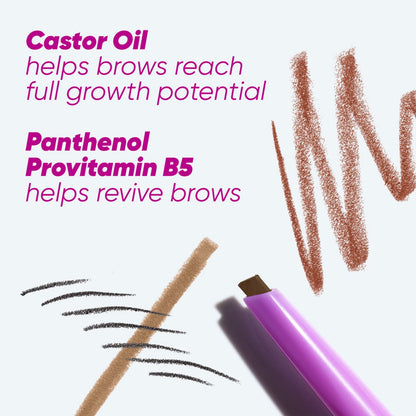 Kosas Brow Pop - Longwear Dual-Sided Eyebrow Pencil in Grey with Castor Oil | Natural Hair-Like Brow Definition