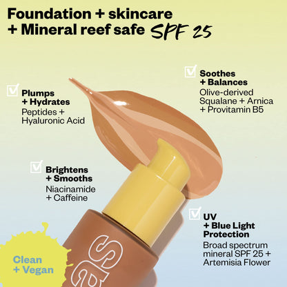 Kosas Revealer Foundation SPF 25 | Hydrate, Brighten, Soothe | Medium Neutral Warm 230