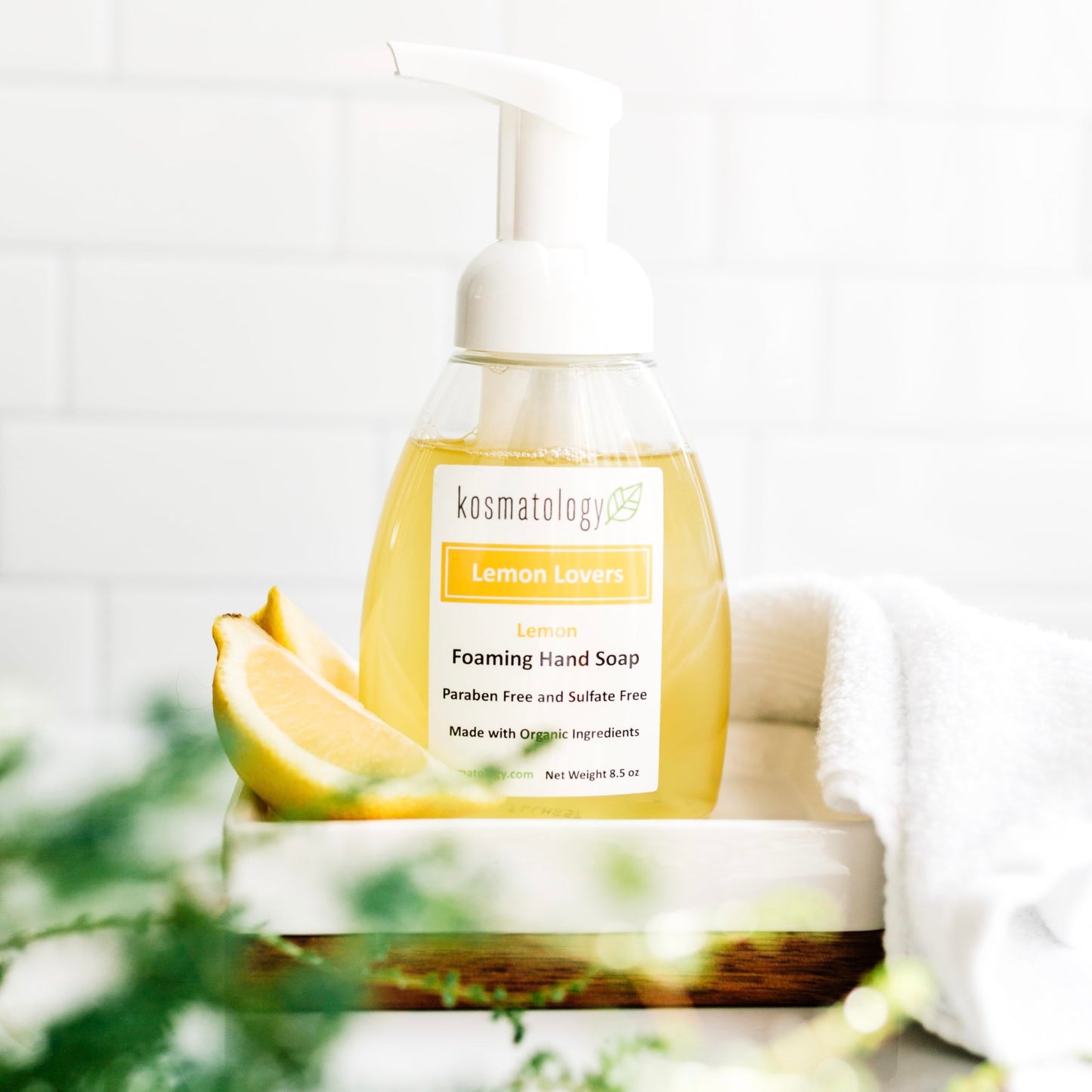 Kosmatology Lemon Lovers Organic Foaming Hand Soap | Moisturizing Hand Wash, 8.5 fl oz