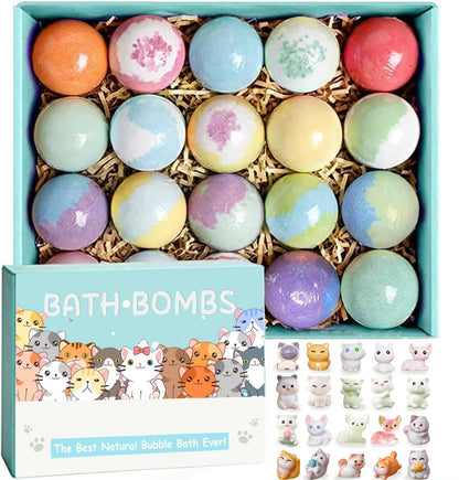 Kottke Kids Bath Bombs with Surprises Inside – 20 Pack Natural Organic Bubble Bath
