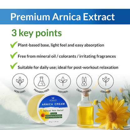 KOXUO Arnica Cream – Balm-Like Face & Body Salve, 50g