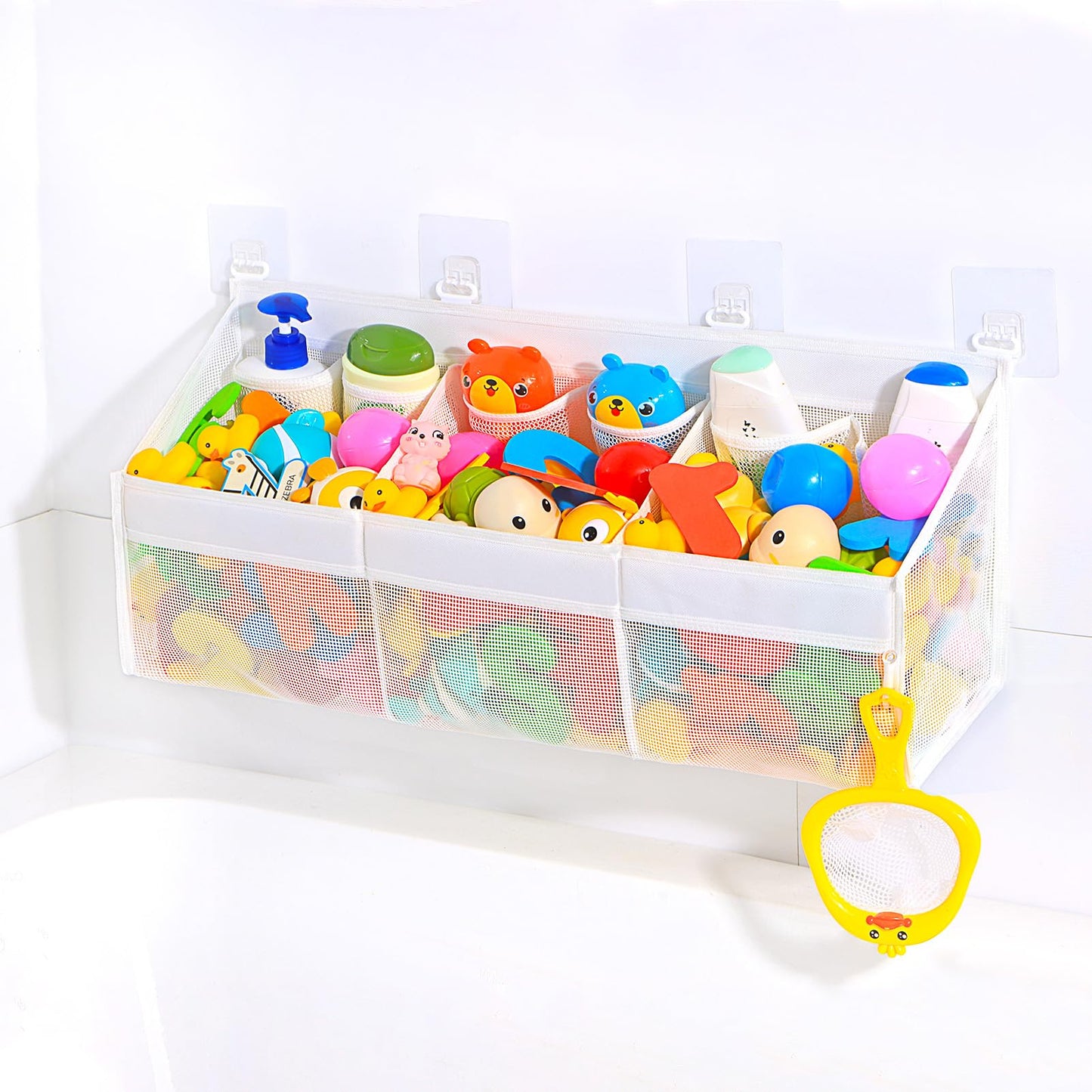KPH Bath Toy Holder – 6 Pockets, Quick-Dry Mesh, Easy Organizer