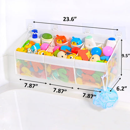 KPH Bath Toy Holder – 6 Pockets, Quick-Dry Mesh, Easy Organizer