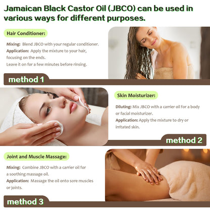 KPNEMA Jamaican Black Castor Oil for Hair Growth – 2 Pack, Cold Pressed & 100% Natural