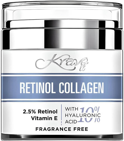 KRAVE IT Day & Night Cream – 2.5% Retinol, 10% Hyaluronic Acid, Fragrance Free