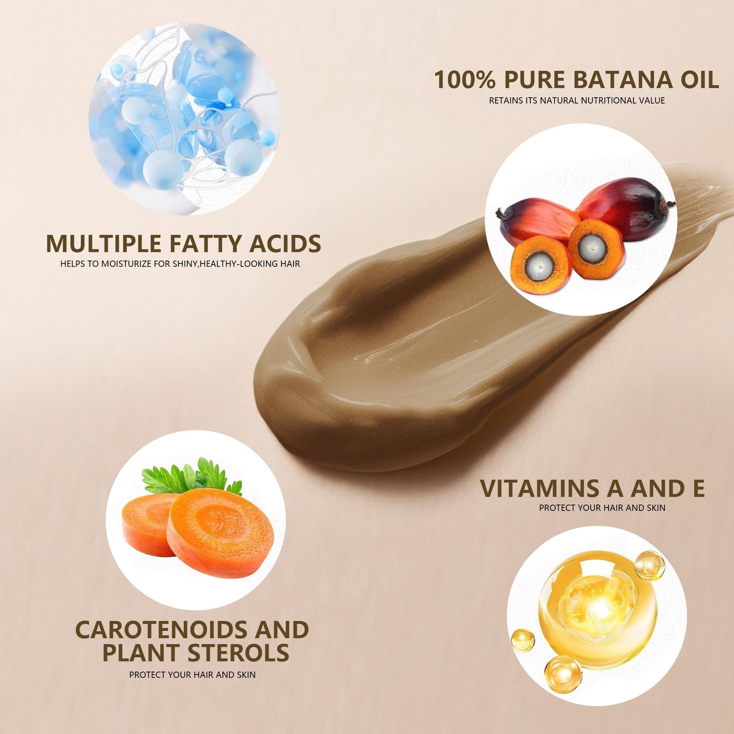 Ktintar 100% Natural Raw Batana Oil for Hair Growth – Unrefined Honduran Hair Oil (5.07 Fl Oz)