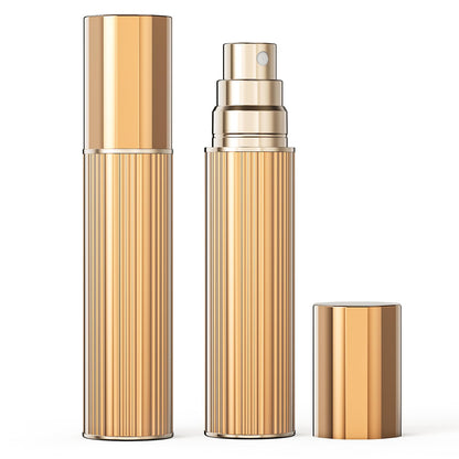 Kuangre 10ml Perfume Atomizer — Refillable Glass Mini Bottle, Portable 0.34oz (Gold)