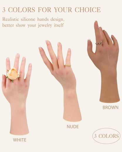 KUMIHO Realistic Silicone Female Hand Model with Skeleton – Right Hand, Nude
