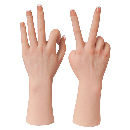 KUMIHO Realistic Silicone Female Hand Model with Skeleton – Right Hand, Nude