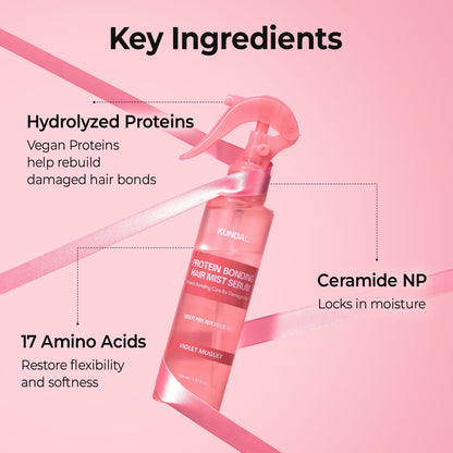 KUNDAL Hair Mist Serum | Vegan Protein Bonding, Heat Protection & Violet Muguet 150ml