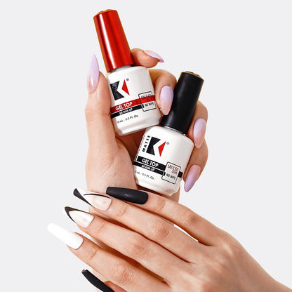 KUPA GelFinity Soak Off Gel Top Coat – High Gloss No-Wipe Finish Bundle (8.0 fl oz + 0.5 fl oz)