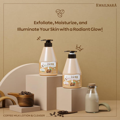 Kwailnara Coffee Milk Body Wash – Korean Cleanser with Milk Protein & Royal Jelly