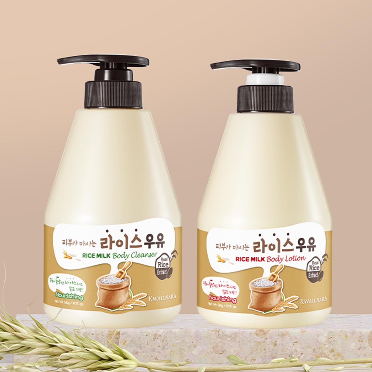 KWAILNARA Rice Milk Body Wash - Brightening, Hydrating Korean Cleanser with Rice Extract, Royal Jelly & Milk Protein | Paraben-Free