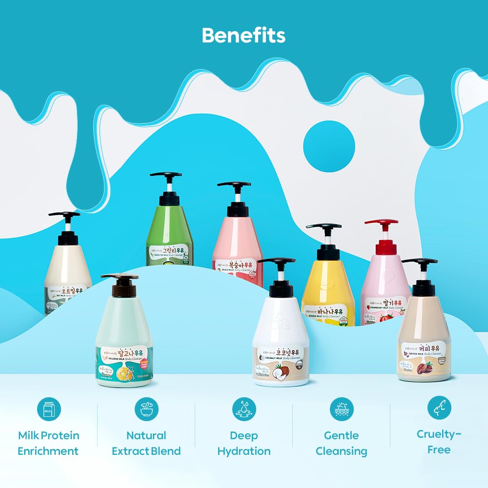 Kwailnara WELCOS Coffee Milk Body Wash & Lotion Set – Energizing Hydration (560g Each)