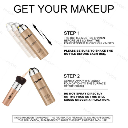 KYDA AirBrush Foundation Spray – Silky, Breathable Nude Finish (Sunny Beige 310)