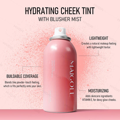 KYDA Liquid Blush Spray Natural Pink | Buildable Dewy Glow, 1.69 fl oz