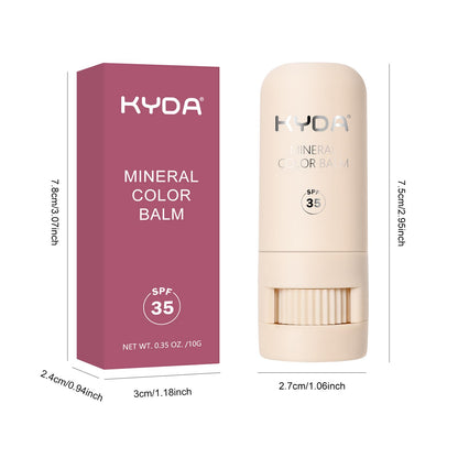 KYDA 3 Colors Mineral Color Balm SPF 35 – Buildable Shimmer for Lips & Cheeks