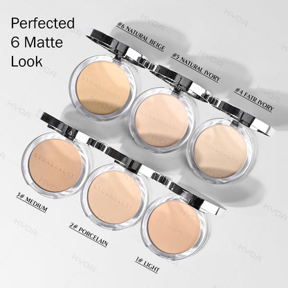 KYDA Mineral Powder SPF 35 — 4-in-1 Matte Pressed Foundation with Concealer, Setting & Sun Protection (Medium)