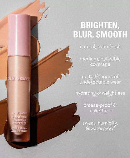 Kylie Cosmetics Power Plush Longwear Concealer -3.5n, 0.16 Fl Oz | Buildable Coverage, Satin Finish