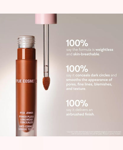 Kylie Cosmetics Power Plush Longwear Concealer -3.5n, 0.16 Fl Oz | Buildable Coverage, Satin Finish