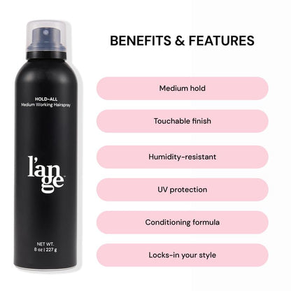 L'ANGE HAIR Hold-All Medium Working Hairspray | Brushable, Flexible Hold | 8 oz
